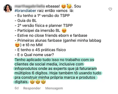 Depoimento de uma cliente da Branding.lab