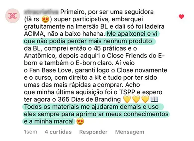 Depoimento de uma cliente da Branding.lab