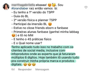 Mensagem de uma leitora do 365 Dias de Branding
