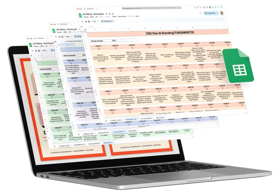 Planilha 365 Making aberta em um notebook